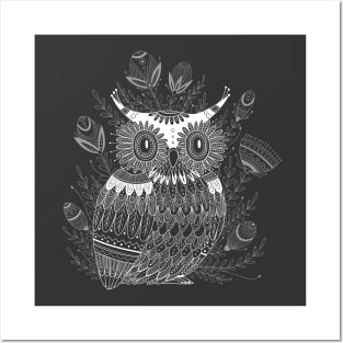 Cute trendy owl in boho style Posters and Art